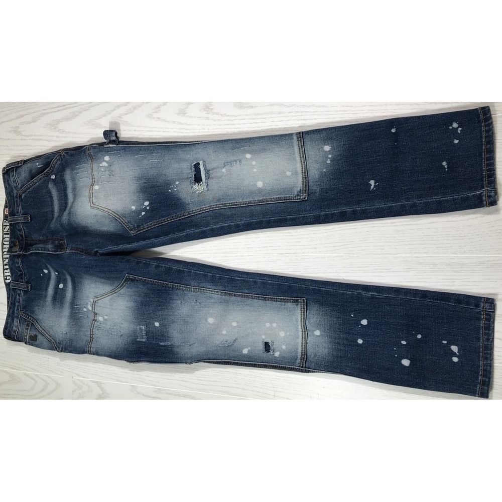 Grindhouse Jeans Men 32x32 Blue Faded Carpenter Moto Distressed Slim Punk Grunge
